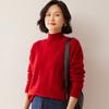 Suéter de Cachemir Retorcido de Cuello Alto Medio Engrosado para Mujer, Jersey Holgado Corto de Lana, Suéter de Punto para Abrigo de Otoño e Invierno