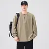 Outono 2026 Novo Moletom Masculino Tendência Camiseta Manga Longa Masculina Versátil Casual Gola Redonda Pulôver Estilo Tendência Estudante