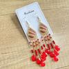 Pendientes Bohemios Transfronterizos, Pendientes de Borla Estilo Hong Kong Retro Sarga Goteo de Aceite Gota de Agua Estilo Étnico, Pendientes de Cristal para Mujer