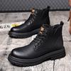Botas Martin para hombre otoño e invierno zapatos de caña alta botas de viento británico para hombre botas de ruibarbo con forro polar botas de trabajo de caña media una generación de cabello