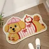 Nueva Alfombrilla de Baño Estilo Dibujos Animados Imitación Lana Trenzada Absorbente Antideslizante Puerta de Baño Alfombrilla Universal Dropshipping