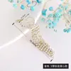 Aretes Creativos de Cristal S925 para Mujer Estilo Coreano Aretes Largos de Borla Novedosos Niche Adelgazantes para el Rostro Aretes Coreanos