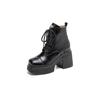 Botines Martin de Cordones Gruesos de Tacón Ultra Alto Cómodos Estilo Nuevo Otoño e Invierno 2026 Punta Redonda Tacón Grueso Casuales de Cordones Cortos para Mujer
