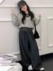 Conjunto para Niñas 2026 Nuevo Llegado de Otoño para Niños de Edad Media y Mayores Sudadera con Bloques de Color y Rayas Pantalones de Chándal Conjunto de Tres Piezas Ropa de Otoño para Niños Estilo Coreano