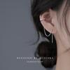 Nuevos aretes de borla cara delgada larga alambre red de aretes viento frío clip para hueso de la oreja nicho mayoreo
