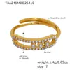 Collar Deslizante de Zirconia Ou Maika Europa y América Transfronterizo Chapado en Oro Real de 18k Nicho Lujo Ligero Anillo Abierto Decoración para Dedo