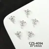 Acessórios de unha populares estilo francês em prata, acessórios de unha de alta qualidade versáteis de luxo leve com coração e borboleta vazados adornados com diamantes