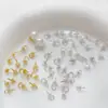 Pingente de Contas Olho de Ovelha Aberto Banhado a Cobre Preservador de Cor com Ouro Real Acessórios para Joias Artesanais DIY Anel Redondo Semi-Acabado