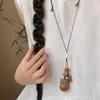 Nuevo Colgante de Bellota Estilo Chino Collar Largo para Mujer en Verano con Falda Suéter de Cuello Halter Cadena Accesorios Decorativos Antiguos Retro