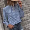 Roupas Femininas Transfronteiriças Europeias e Americanas Primavera e Outono de 2026 Novo Suéter Estampado Curto de Bolinhas Manga Longa