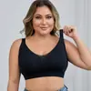 Ropa interior europea y americana transfronteriza para mujer de talla grande, sujetador inalámbrico semi-fijo, sujetador push-up extragrande de comercio exterior TK TEMU