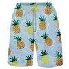 Vacaciones de Verano en la Costa Piña Estampado Digital Pareja Casual Pantalones de Playa Moda Talla Europea y Americana Shorts de Exportación