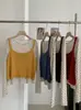 Conjunto de dos piezas para mujer KEKEZOON con camiseta de manga larga y cuello redondo con estampado floral pequeño + top de punto 9035