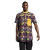 Camisa de algodón de manga corta para hombre con estampado de cera africana Ankara teñida con cera suministro mayorista de comercio electrónico transfronterizo
