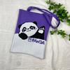 Bolsa de Tricô Ins Desenho Panda Feminina Moda para Carregar na Mão Grande Capacidade Bolsa de Ombro Bolsa Transversal Bolsa