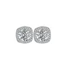 Pendientes de Plata de Ley S925, Simples y Versátiles, Pendientes Cuadrados con Diamante Estilo Francés de Nicho, Pendientes Geométricos con Incrustaciones de Diamante Estilo Ins para Hombres y Mujeres