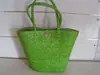 Bolso de paja de Laizhou para realizar bolso de paja tejido a mano, bolso de playa de paja con combinación de 4 colores portátil