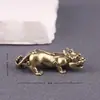Latón (Juego de Dos) Trae Buena Fortuna y Prosperidad, Exquisitos Artículos Auspiciosos, Decoración Vintage para el Hogar, Mascotas de Té, Adornos de Escritorio