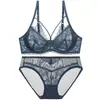 Conjunto de Sujetador Push-Up de Encaje Sexy para Mujer, Estilo Delgado de Verano, Sujetador Reductor para Busto Grande, Espalda Hermosa, Conjunto de Sujetador Transpirable Hueco