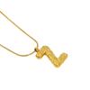 Collar con Colgante de Acero Inoxidable 26 Letras Patrón de Lava Europeo y Americano Transfronterizo Diseño Plisado en Relieve Joyería 18K para Hombres y Mujeres