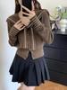 Chaqueta corta holgada de manga larga con cuello en V y chal de otoño para mujer, estilo Spice Girl, elegante y única.