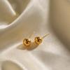 Aretes de acero de titanio para mujer Jieding oro de 18 quilates acero inoxidable aretes de cuentas redondas joyería de aretes moda 2023 comodín nuevo