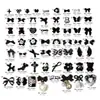 Colección de joyería para uñas negras cuatro mans estrella lazo perla flor amor oso usar armadura decoraciones al por mayor