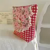 Diseño de Babero para Mujer sobre Rojo para la Boca Bolsa Cosmética Portátil de Gran Capacidad Bolsa de Almacenamiento Linda de Dibujos Animados con Lentejuelas Bolsa para Niñas