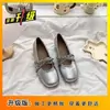 2026 Nuevos Zapatos de Cuero Franceses Pequeños de Verano Súper Bonitos Cómodos con Bordado que Aumentan la Altura Estilo Ballet Zapatos Mary Jane para Mujer