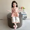 Conjunto de Verano 2026 para Niñas Nuevo Elegante y a la Moda Delgado sin Mangas Estilo Coreano Conjunto de Dos Piezas para Bebés