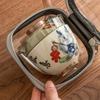 Juego de té portátil para acampar al aire libre, juego pequeño para preparar té, taza de té express del año del dragón, una olla, una taza