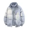 Jaqueta de Algodão Masculina Nova de Inverno Tendência Falsa Duas Peças Xadrez Acolchoada Quente Resistente ao Frio Jaqueta Puffer Patchwork de Casal Casaco de Algodão