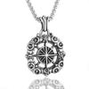 Colar de aço titânio masculino Vintage Star Sea Compasses Acessórios Vintage Punk Aço Inoxidável Star Mount Bússolas Pingente