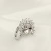 Anillo Ajustable de Soporte Vacío de Copo de Nieve de Diamante de Oro Real Chapado en Cobre DIY Flor de Tres Pétalos Anillo de Dedo Anillo de Cola Accesorios de Joyería