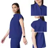 Conjunto de bata médica quirúrgica de secado rápido con logo personalizado, conjunto de tela gruesa TR, suministros de enfermería, uniforme de spa para mujer