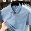 Entrega transfronteriza de nuevas camisetas de manga corta para hombre de verano, polos de alta gama con cuello camisero, holgados y casuales con bolsillos reales