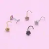 Joyería Europea y Americana Transfronteriza para Perforación de Nariz con Forma de Flor de Rosa Acero Inoxidable Stud para Nariz Accesorio para Nariz con Forma de Flor 5 Diseño de Nicho En Stock Venta al por Mayor