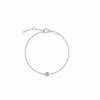 Pulseira Clássica de Prata Esterlina S925 com Diamante Único, Prato Voador com Um Diamante, Joia de Mão, Versão de Alta Qualidade Exquisita, Pulseira de Prato Voador com Diamante Fino para Mulheres