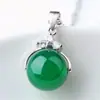 Atacado de fábrica pingente de contas da sorte de calcedônia vermelha e verde feminino corrente para clavícula com contas redondas rosa pingente de ágata vermelha do ano de nascimento