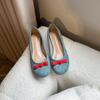 Zapatos Planos de Ballet Redondos con Lazo Estilo Francés 2026 para Mujer, Zapatos Planos Azules, Zapatos de Salón Bajos Estilo Hada para Mujer