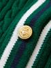 Top Cardigan Verde de Algodón Puro con Capa Exterior de Punto, Suéter con Protección Solar, Chaqueta de Moda Estilo Universitario para Niños Mayores, Adecuado para Niños Pequeños y Medianos