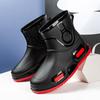 Botas de lluvia antideslizantes e impermeables para hombre, de tubo corto, para trabajo en la cocina, pesca, lavado de coches, con cubierta de goma