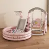 [Escada para Bebê com Escorregador para Uso Familiar Interno e Externo, Balanço para Crianças, Piscina de Bolinhas para Bebê, Bolas Oceânicas]