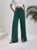 Moda Europea y Americana para Mujer Amazon Tiktoktemu Primavera y Verano 2026 Nuevos Pantalones de Pierna Ancha de Color Sólido Versátiles Pantalones Casuales