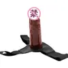 Usando Dildo Hueco, Condón de Pene Masculino Alargado y Engrosado, Productos para Adultos, Aparatos Sexuales, Pantalones de Cuero para Mujer