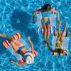 Venta al por mayor de fábrica Silla lounge de malla de agua plegable de dos colores inflable fila flotante exterior piscina juego de agua hamaca