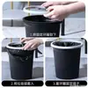 Cubo de basura negro a rayas estilo europeo sala de estar dormitorio cocina inodoro baño oficina sin tapa con anillo de presión papelera