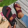 Talla Grande Color Sólido Nuevo Estilo de Moda Casual Suela Gruesa Chanclas de Playa Sandalias de Ponerse con Separación en los Dedos Talla 36-43