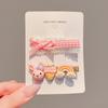 Pinza para el cabello de lazo pequeño de dibujos animados coreano para niños, pinza para el cabello de oso, pinza para el cabello rota, lindo tocado de princesa, accesorios para el cabello de verano