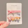 Pinza para el cabello de lazo pequeño de dibujos animados coreano para niños, pinza para el cabello de oso, pinza para el cabello rota, lindo tocado de princesa, accesorios para el cabello de verano